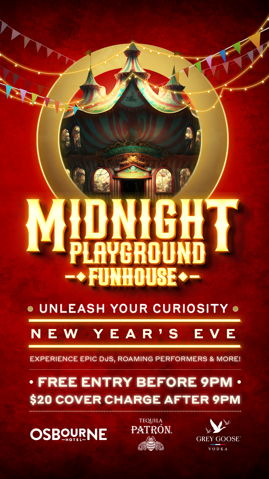 Osbourne Hotel: Midnight Playground - New Year's Eve, Fortitude Valley, Brisbane.