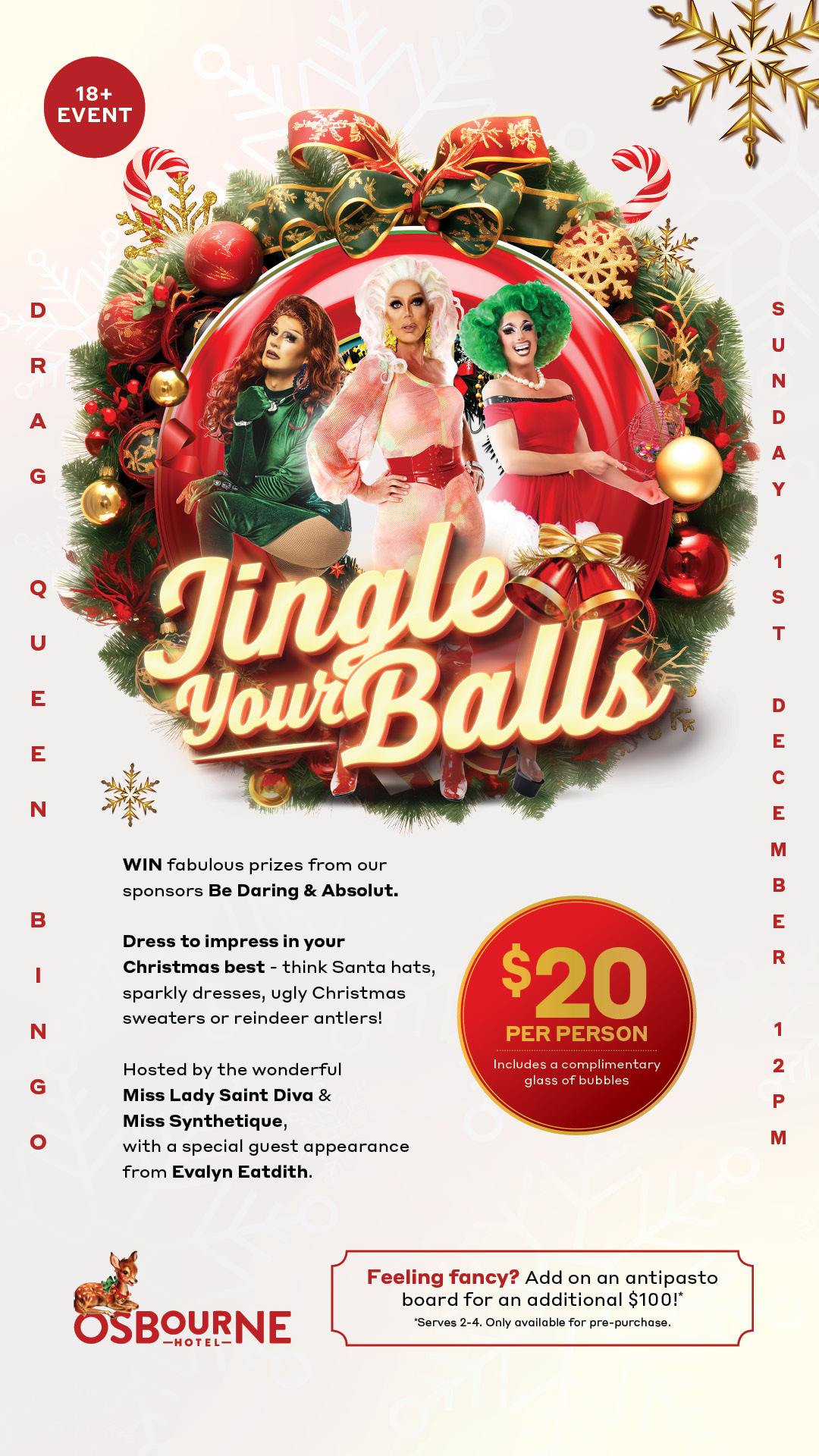 Osbourne Hotel: Christmas Drag Queen Bingo, Fortitude Valley.