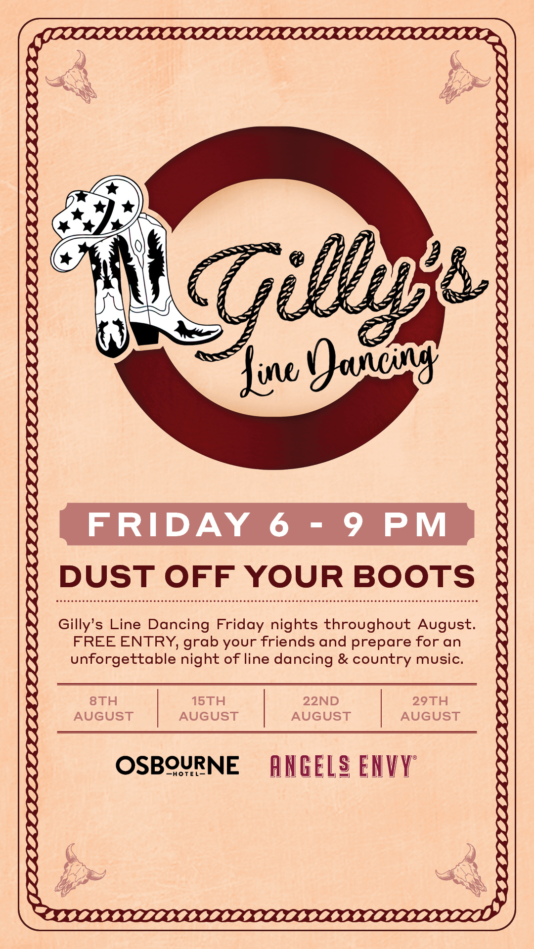Osbourne Hotel, Fortitude Valley: Gilly's Line Dancing - Country Bar, Country Music, Country Month.