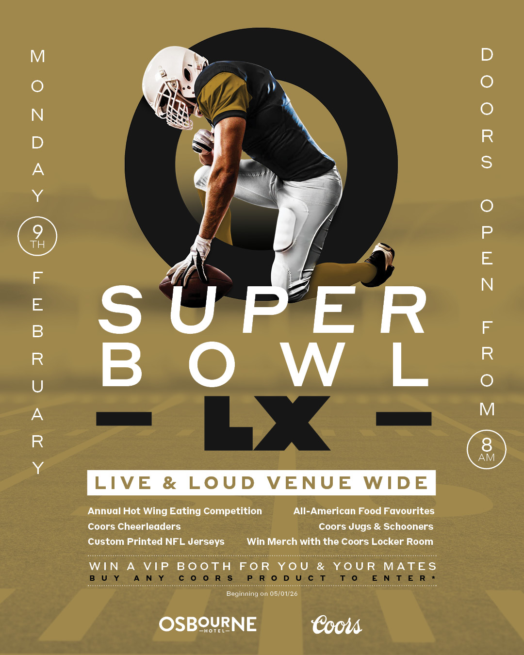 Osbourne Hotel: Super Bowl 2026, Fortitude Valley, Brisbane.