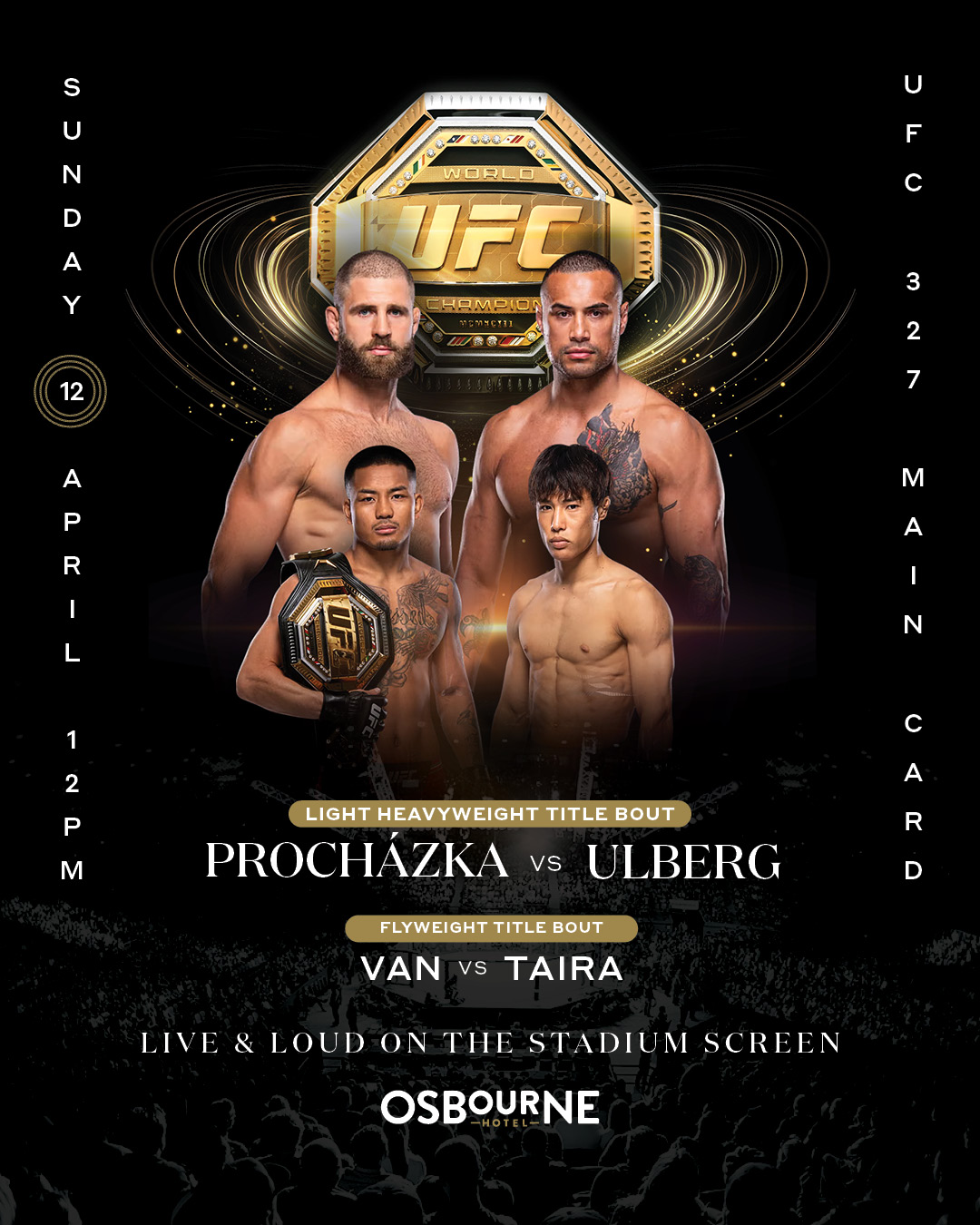 Osbourne Hotel: UFC 327 LIVE & LOUD in Fortitude Valley. Live sports bar, pub, Brisbane.